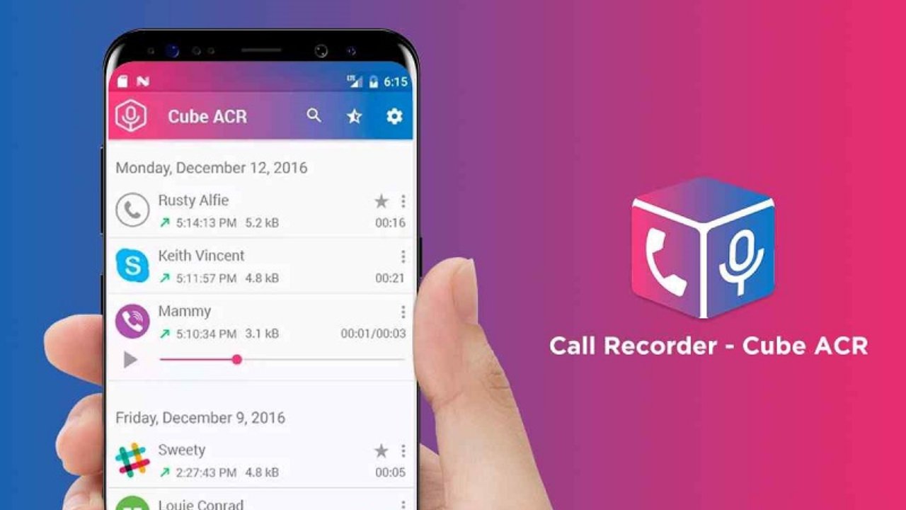 برنامه Cube Call Recorder ACR برنامه ضبط تماس